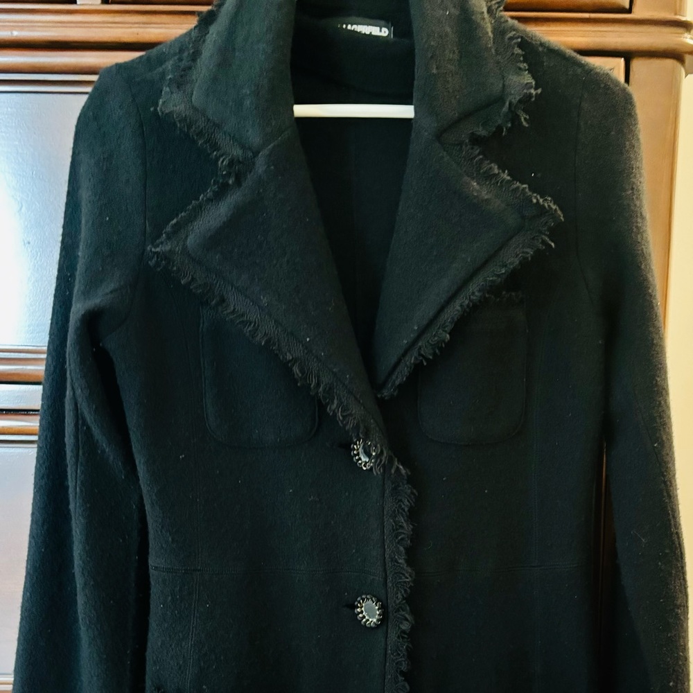 Long Karl Lagerfeld wool blended coat
